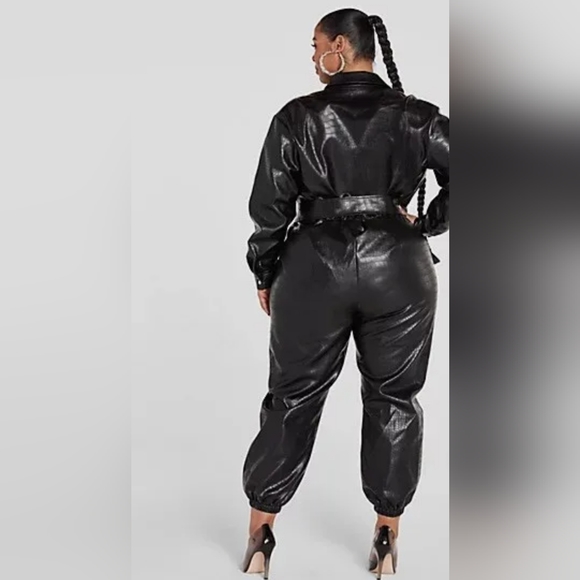Faux Leather Jumpsuit - Picture 3 of 4